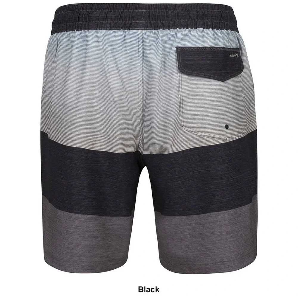 Men Hurley Color-block Gray-Black  Drawstring Lined Swim Board Shots size Large